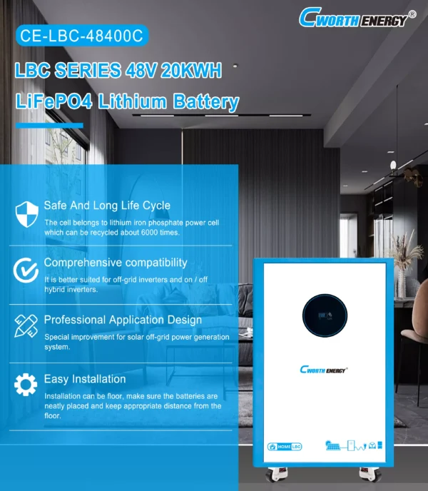 20kw Cworth Energy Lithium Battery